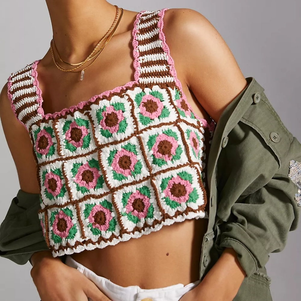 Adorable Floral Crochet Top From Anthropologie